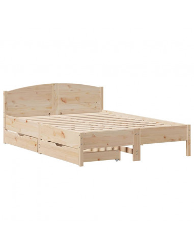 Letto senza Materasso 150x200 cm in Legno Massello di Pino