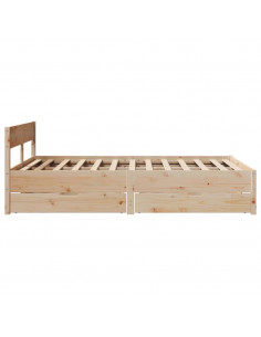 Letto senza Materasso 150x200 cm in Legno Massello di Pino