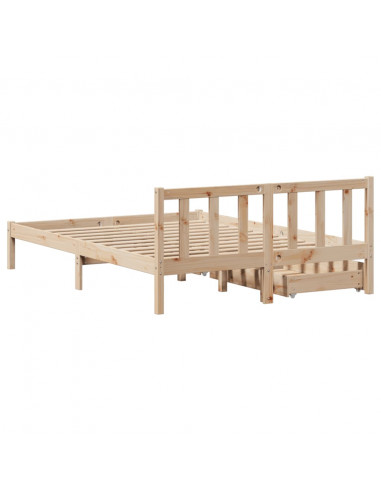 Letto senza Materasso 150x200 cm in Legno Massello di Pino