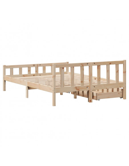 Letto senza Materasso 150x200 cm in Legno Massello di Pino