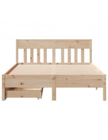 Letto senza Materasso 160x200 cm in Legno Massello di Pino