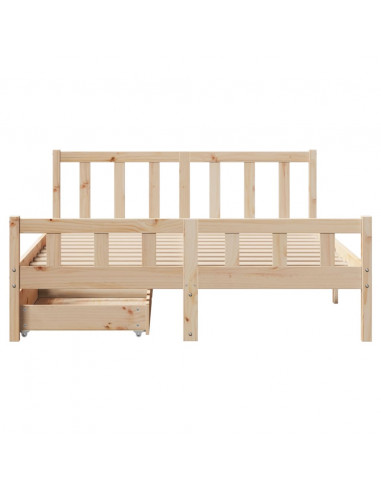 Letto senza Materasso 160x200 cm in Legno Massello di Pino