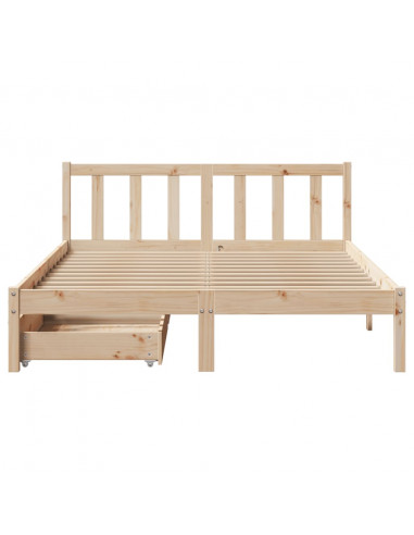 Letto senza Materasso 160x200 cm in Legno Massello di Pino