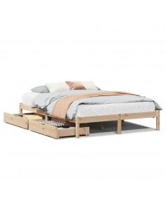 Letto senza Materasso 160x200 cm in Legno Massello di Pino