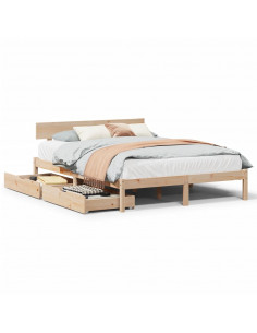 Letto senza Materasso 160x200 cm in Legno Massello di Pino