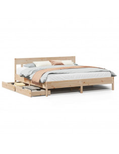 Letto senza Materasso 180x200 cm in Legno Massello di Pino