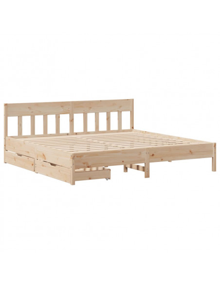Letto senza Materasso 180x200 cm in Legno Massello di Pino