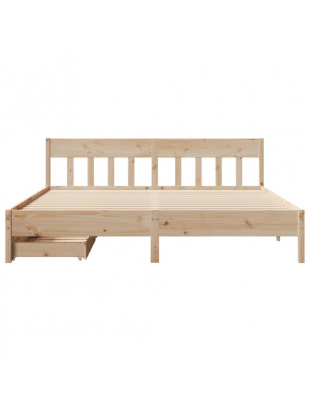 Letto senza Materasso 180x200 cm in Legno Massello di Pino