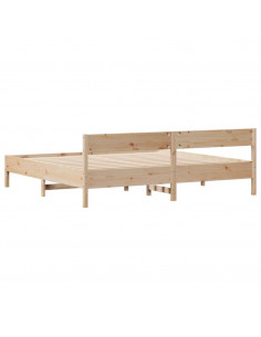 Letto senza Materasso 180x200 cm in Legno Massello di Pino 2