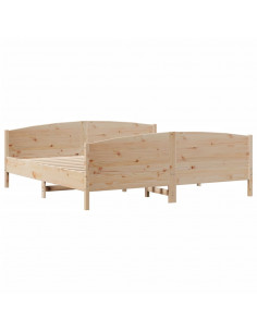 Letto senza Materasso 180x200 cm in Legno Massello di Pino 2