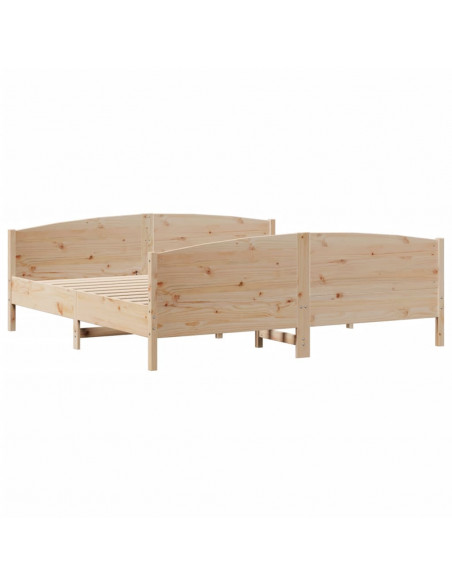 Letto senza Materasso 180x200 cm in Legno Massello di Pino