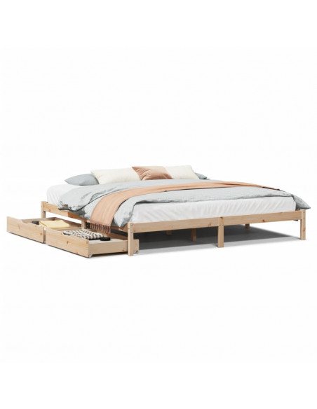 Letto senza Materasso 180x200 cm in Legno Massello di Pino