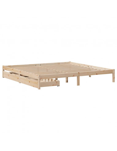 Letto senza Materasso 180x200 cm in Legno Massello di Pino