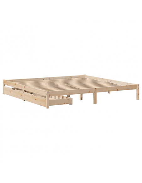 Letto senza Materasso 180x200 cm in Legno Massello di Pino