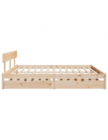 Letto senza Materasso 180x200 cm in Legno Massello di Pino