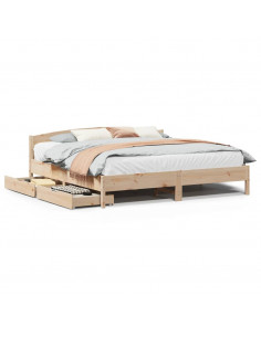Letto senza Materasso 200x200 cm in Legno Massello di Pino