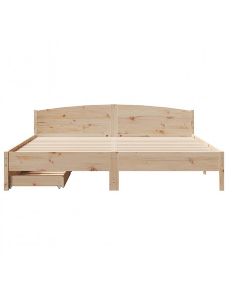 Letto senza Materasso 200x200 cm in Legno Massello di Pino