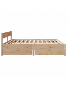 Letto senza Materasso 200x200 cm in Legno Massello di Pino