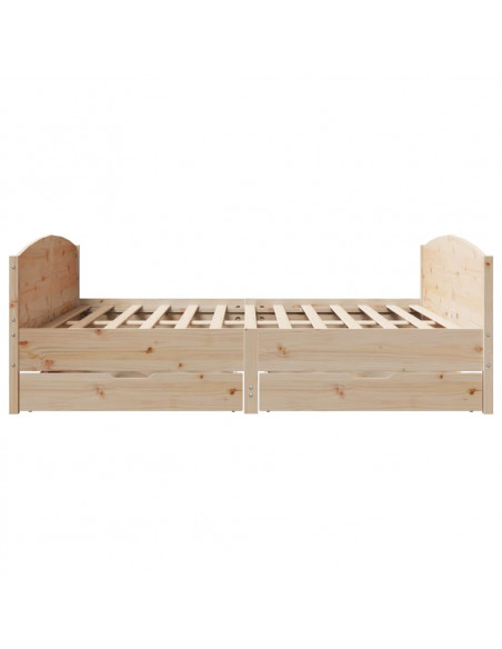 Letto senza Materasso 200x200 cm in Legno Massello di Pino