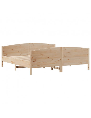 Letto senza Materasso 200x200 cm in Legno Massello di Pino