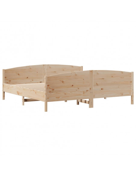 Letto senza Materasso 200x200 cm in Legno Massello di Pino