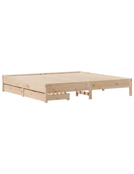 Letto senza Materasso 200x200 cm in Legno Massello di Pino