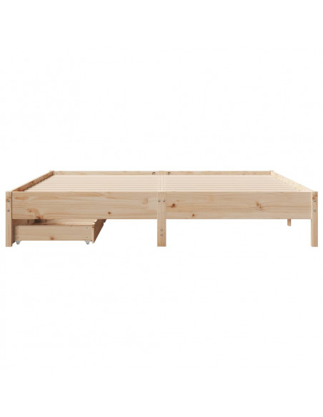 Letto senza Materasso 200x200 cm in Legno Massello di Pino