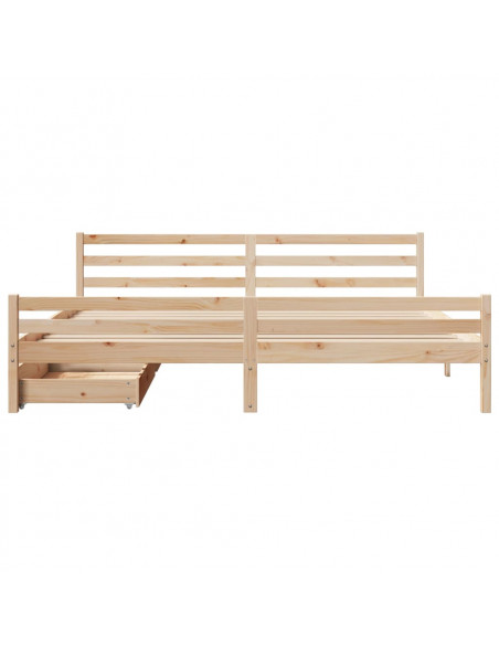Letto senza Materasso 200x200 cm in Legno Massello di Pino