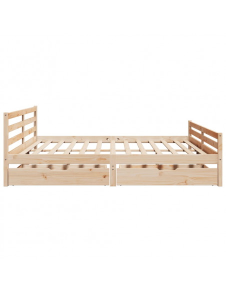 Letto senza Materasso 200x200 cm in Legno Massello di Pino
