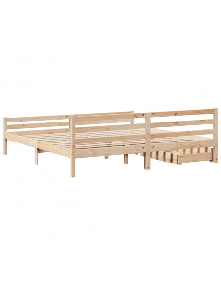 Letto senza Materasso 200x200 cm in Legno Massello di Pino