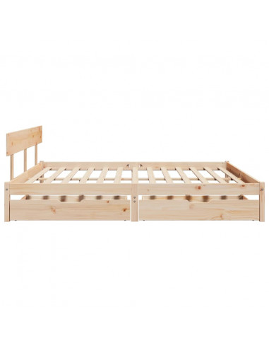 Letto senza Materasso 200x200 cm in Legno Massello di Pino