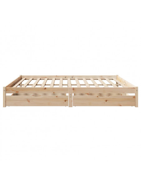 Letto senza Materasso 200x200 cm in Legno Massello di Pino