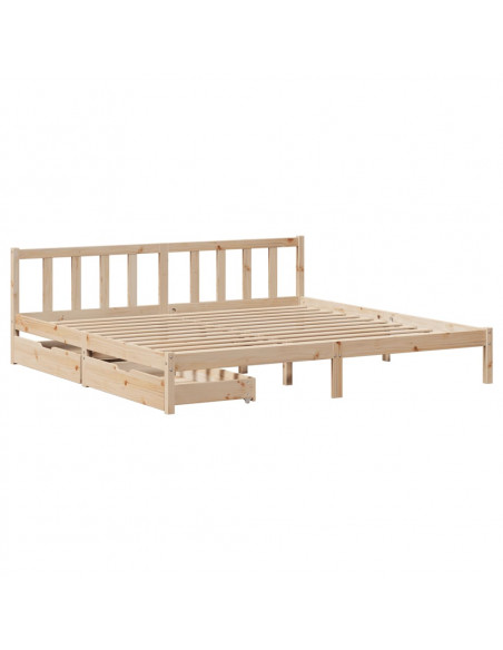 Letto senza Materasso 200x200 cm in Legno Massello di Pino