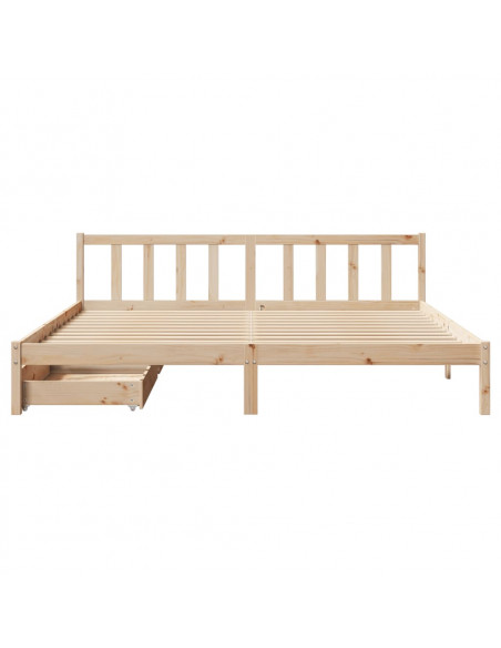 Letto senza Materasso 200x200 cm in Legno Massello di Pino