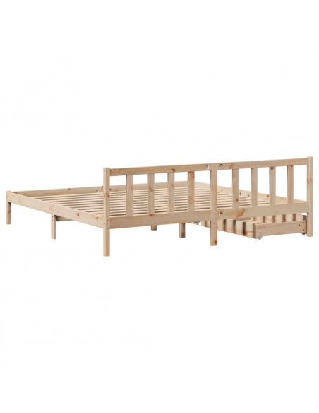 Letto senza Materasso 200x200 cm in Legno Massello di Pino