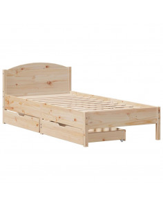 Letto senza Materasso 90x200 cm in Legno Massello di Pino 2