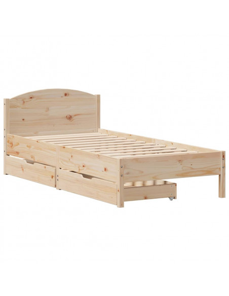 Letto senza Materasso 90x200 cm in Legno Massello di Pino