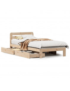 Letto senza Materasso 90x200 cm in Legno Massello di Pino