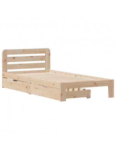 Letto senza Materasso 90x200 cm in Legno Massello di Pino
