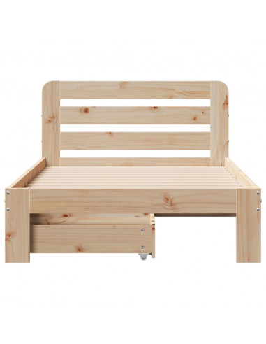 Letto senza Materasso 90x200 cm in Legno Massello di Pino