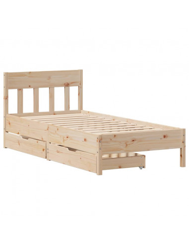 Letto senza Materasso 90x200 cm in Legno Massello di Pino