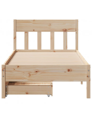 Letto senza Materasso 90x200 cm in Legno Massello di Pino