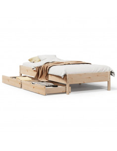 Letto senza Materasso 90x200 cm in Legno Massello di Pino