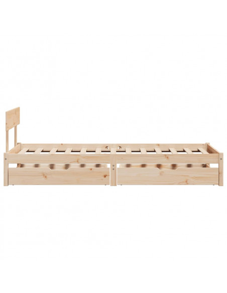 Letto senza Materasso 90x200 cm in Legno Massello di Pino