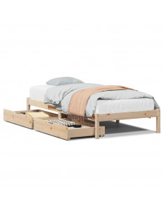 Letto senza Materasso 90x200 cm in Legno Massello di Pino