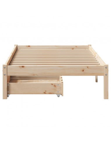 Letto senza Materasso 90x200 cm in Legno Massello di Pino