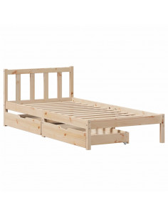Letto senza Materasso 90x200 cm in Legno Massello di Pino 2