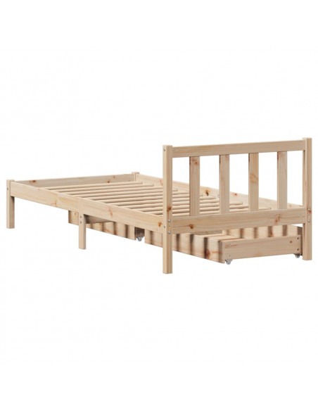 Letto senza Materasso 90x200 cm in Legno Massello di Pino