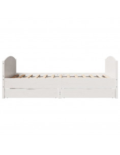 Letto senza Materasso Bianco 120x200 cm Legno Massello di Pino