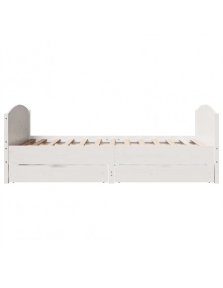 Letto senza Materasso Bianco 120x200 cm Legno Massello di Pino